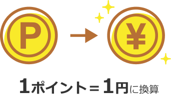 1ポイント＝1円に換算